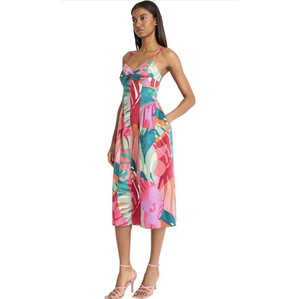 NIP Donna Morgan Women's Size 8 Floral Dress Midi A Line Evening Formal Beach